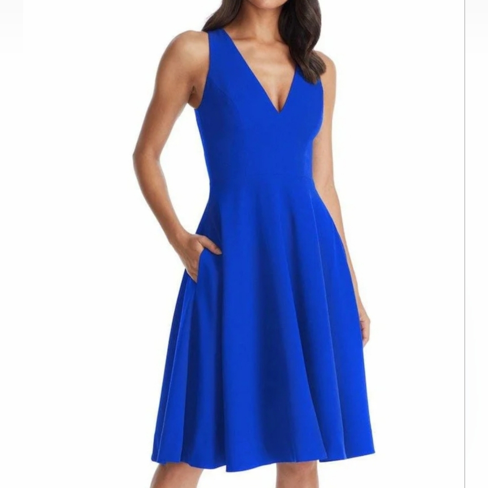 Dress The Population Catalina Fit & Flare Electric Blue Dress